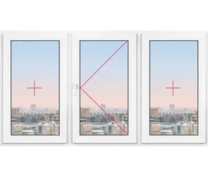 Трехстворчатое окно Rehau Delight Design 2020x1080 - фото - 1