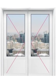 Двухстворчатая дверь со стеклянной вставкой сверху - фото - 3